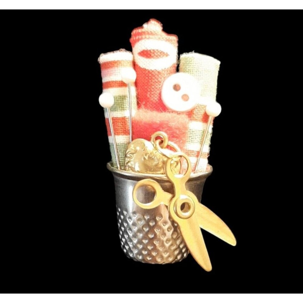 Thimble Brooch Pin Sewing Seamstress Quilter Hand Crafted